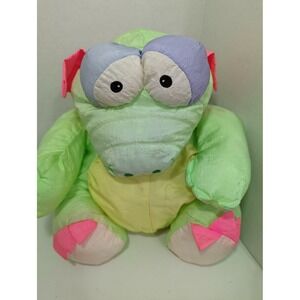 Prestige Toy Nakajima Dragon Nylon Stuffed Plush Vintage 1989 green pink USED